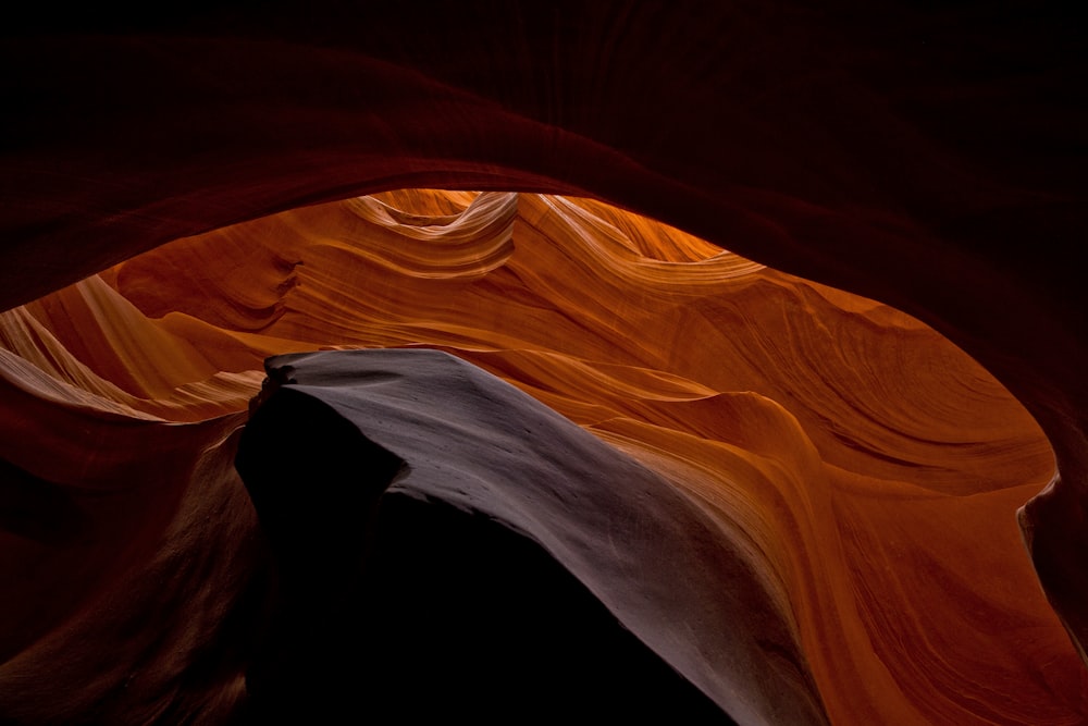 a view of the inside of a cave