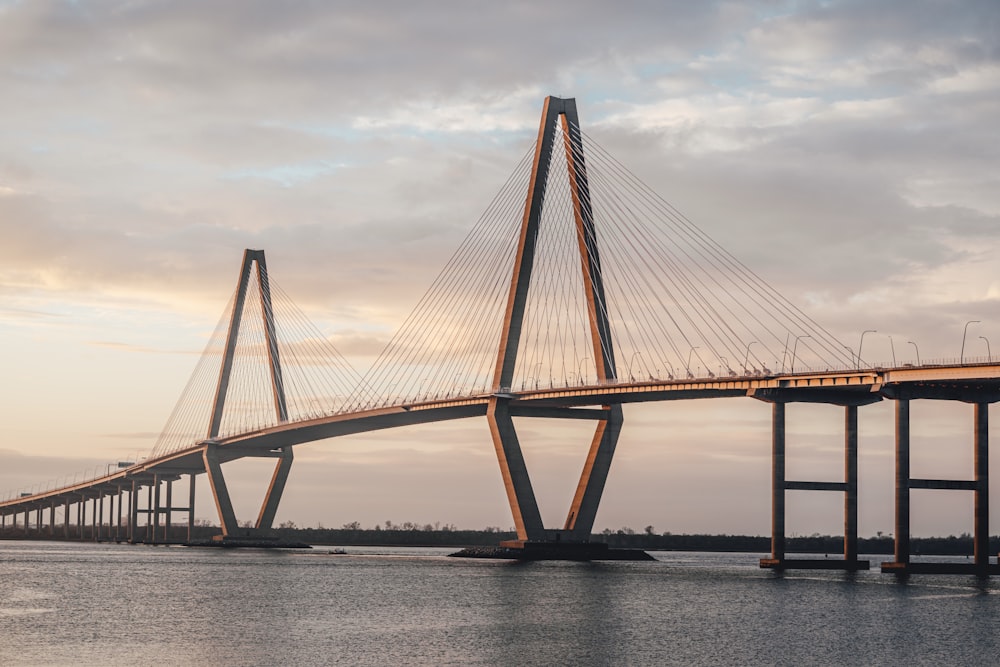 a large bridge spanning over a body of water