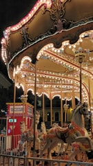 A whimsical ticket design showing a carousel horse and bright stars.