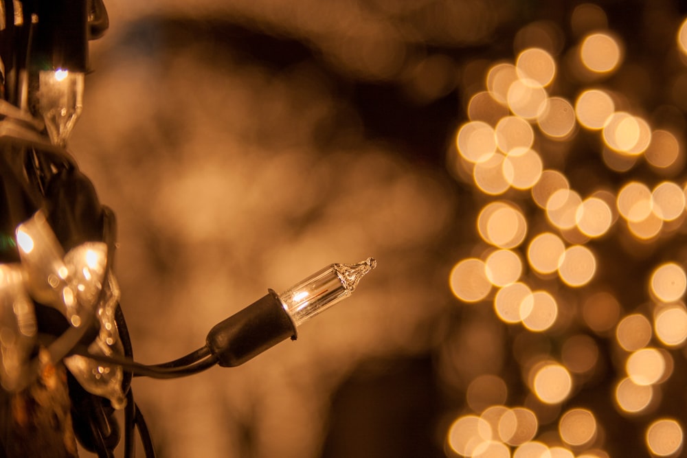 a close up of a bicycle with a lot of lights