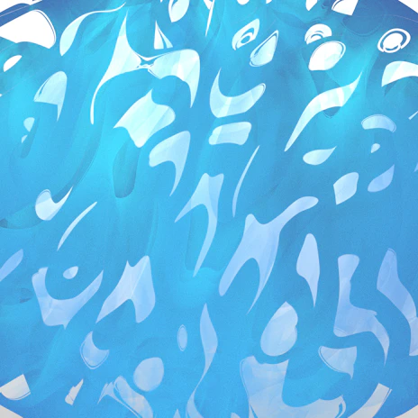 Abstract blue and white shapes symbolizing calm and mental clarity.