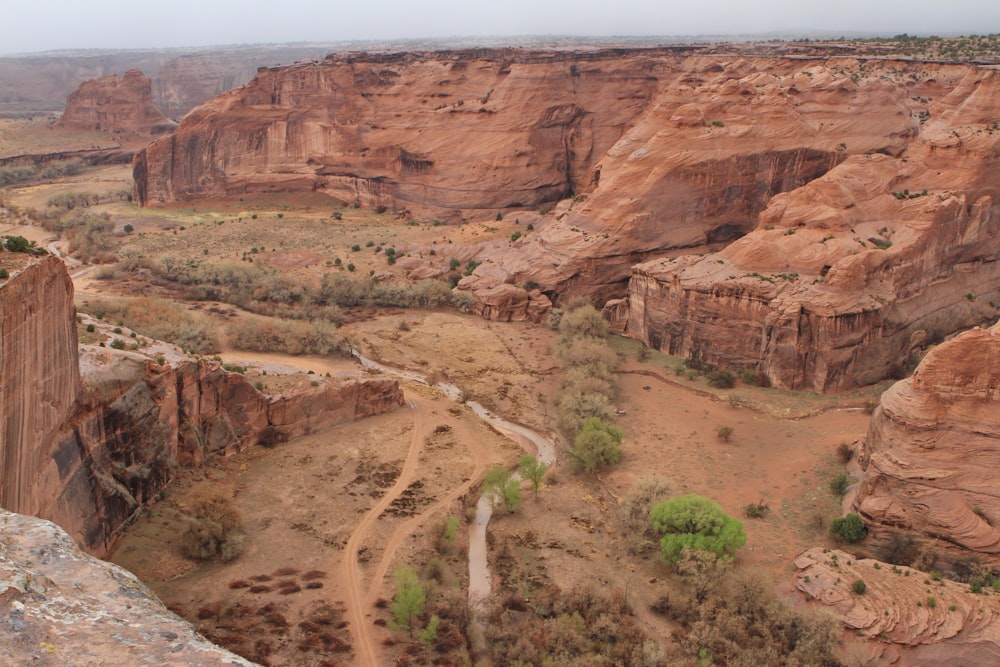 a view of a canyon in the middle of the desert