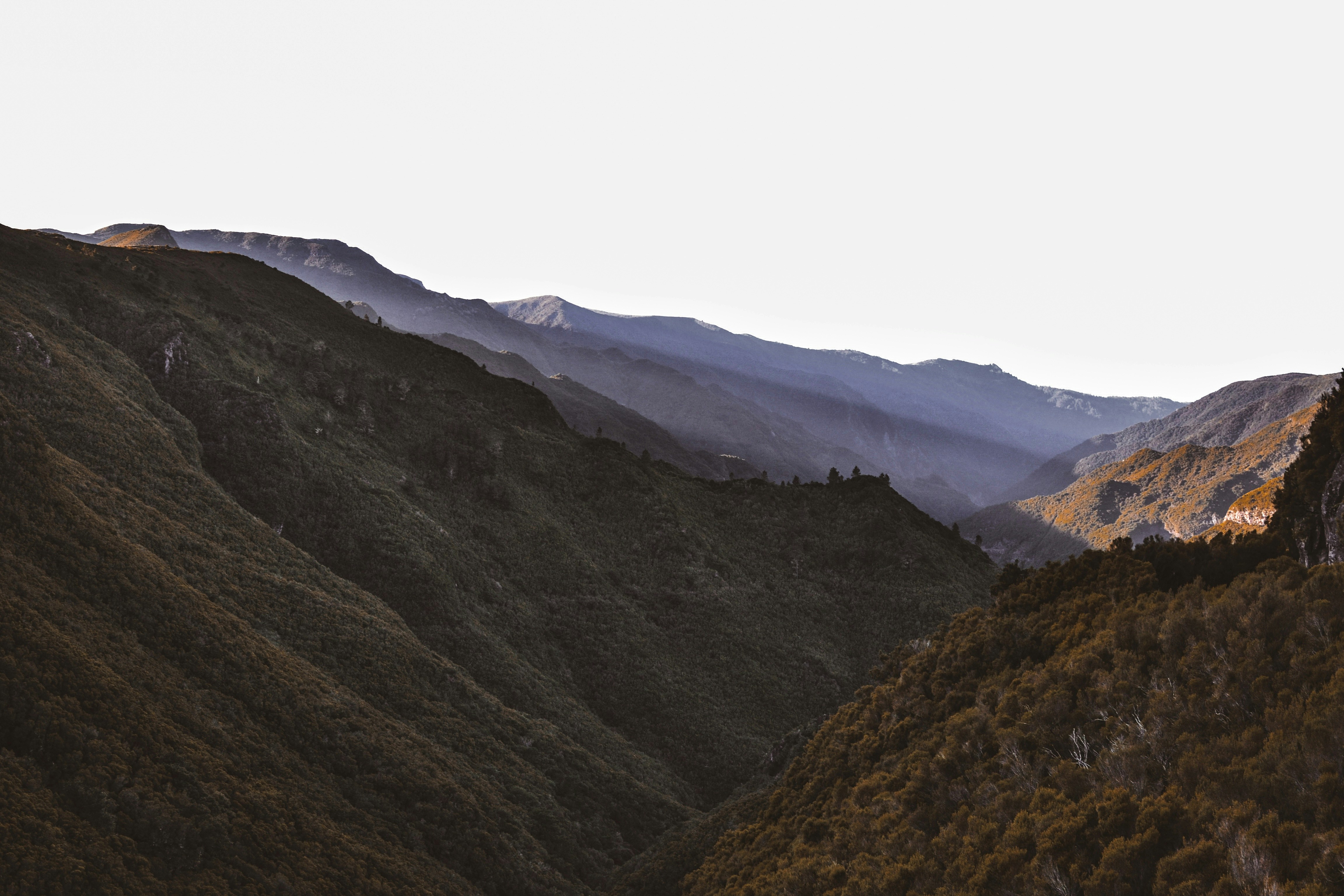 Sunset in a valley in Madeira, Portugal