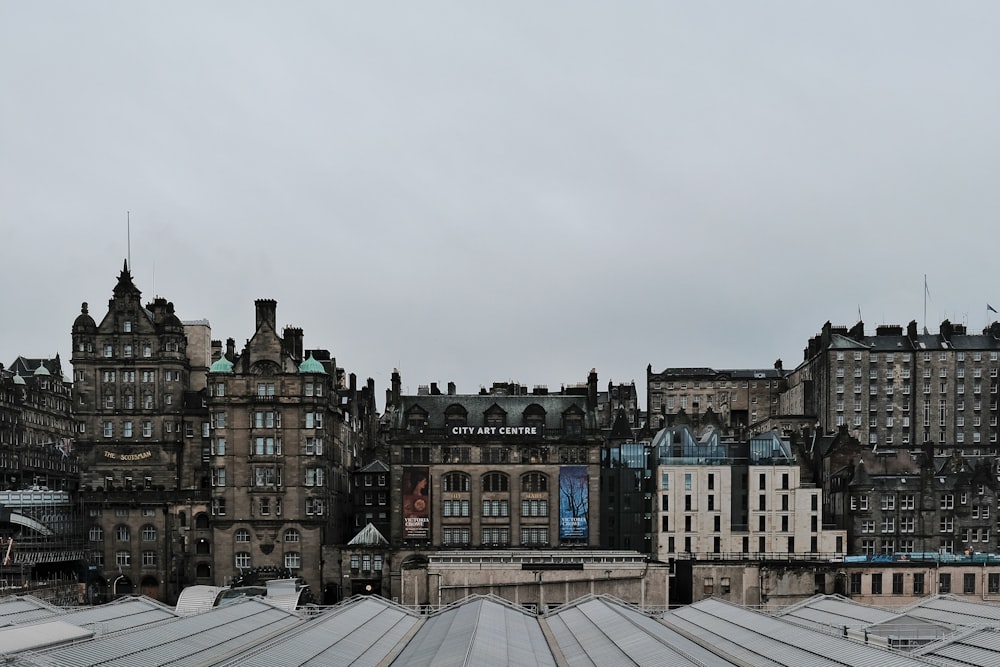 a large group of buildings with a sky background