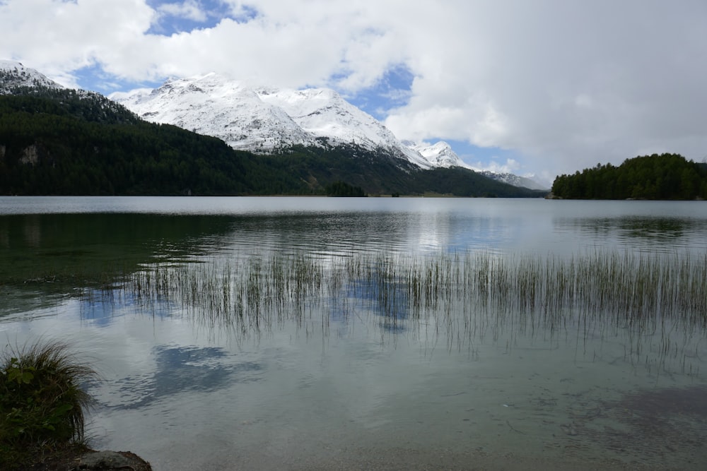 a large body of water surrounded by mountains