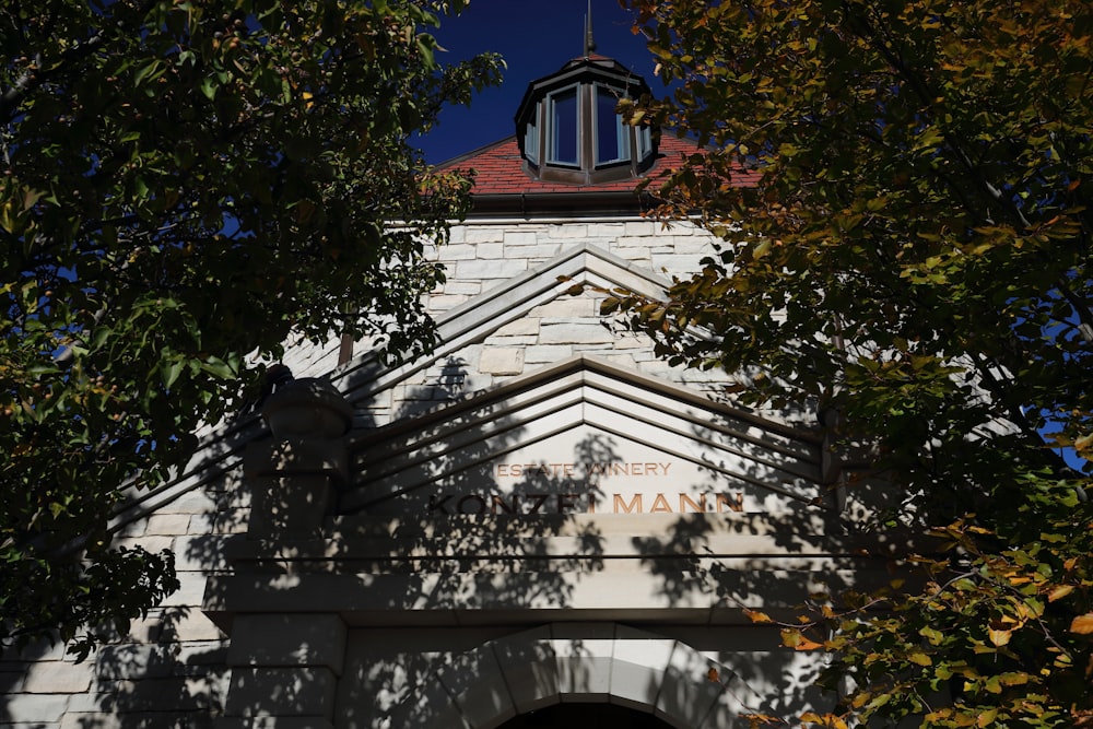 a building with a clock on the front of it