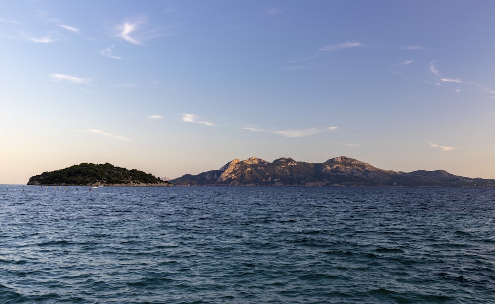 a small island in the middle of a body of water