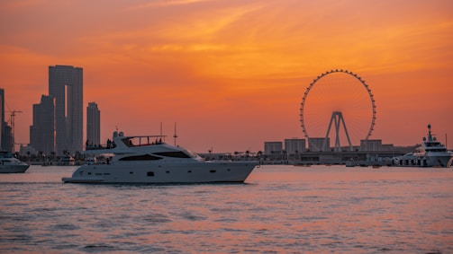 a large white boat in a body of water