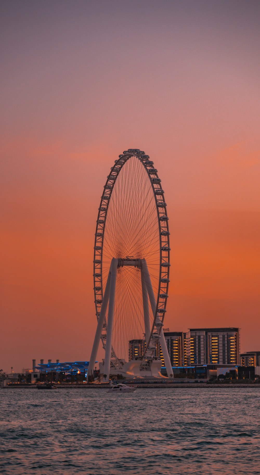 a large ferris wheel in the middle of a body of water