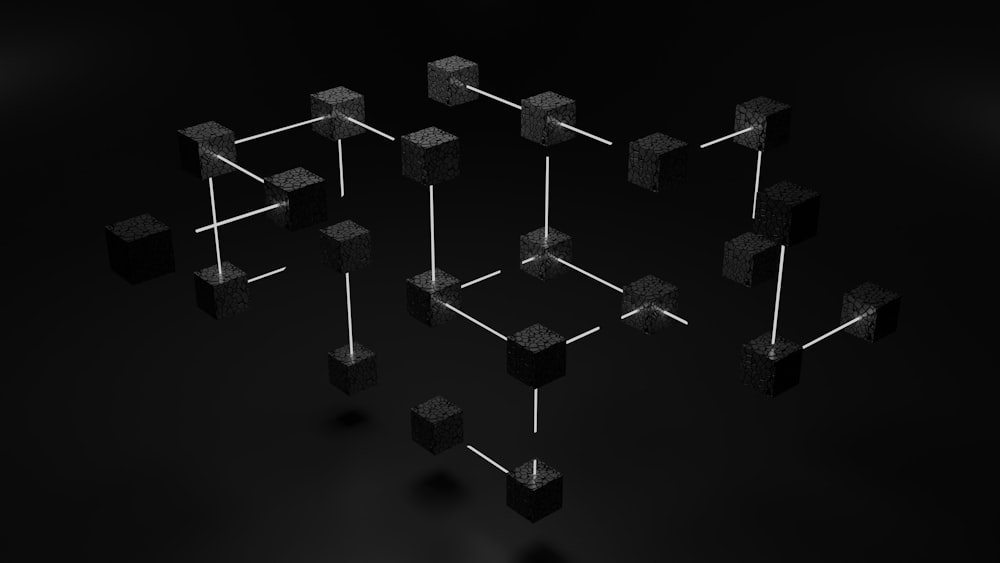 um grupo de cubos que estão conectados uns aos outros
