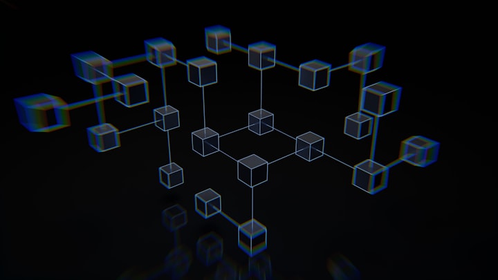 blocks connected by chains, representing the idea of blockchain 