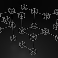 a black and white photo of a bunch of cubes