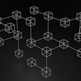 a black and white photo of a bunch of cubes