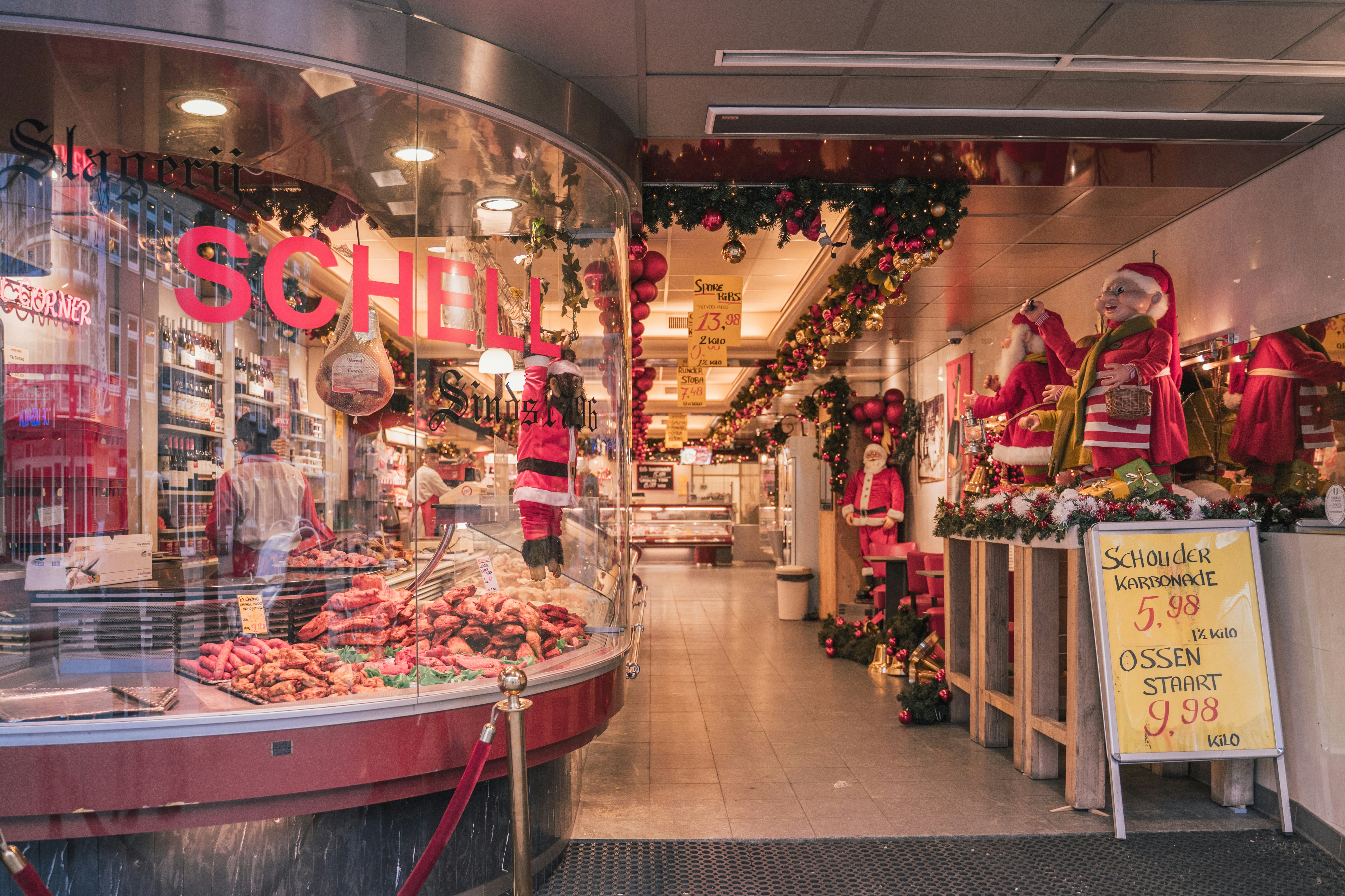 a store with a lot of christmas decorations