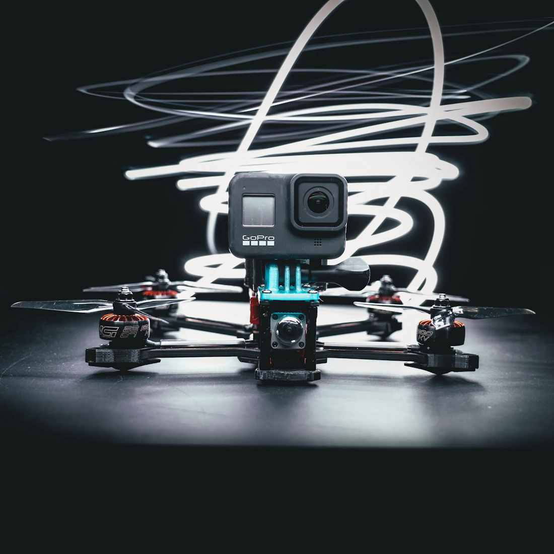 A lightweight FPV drone fitted with a camera