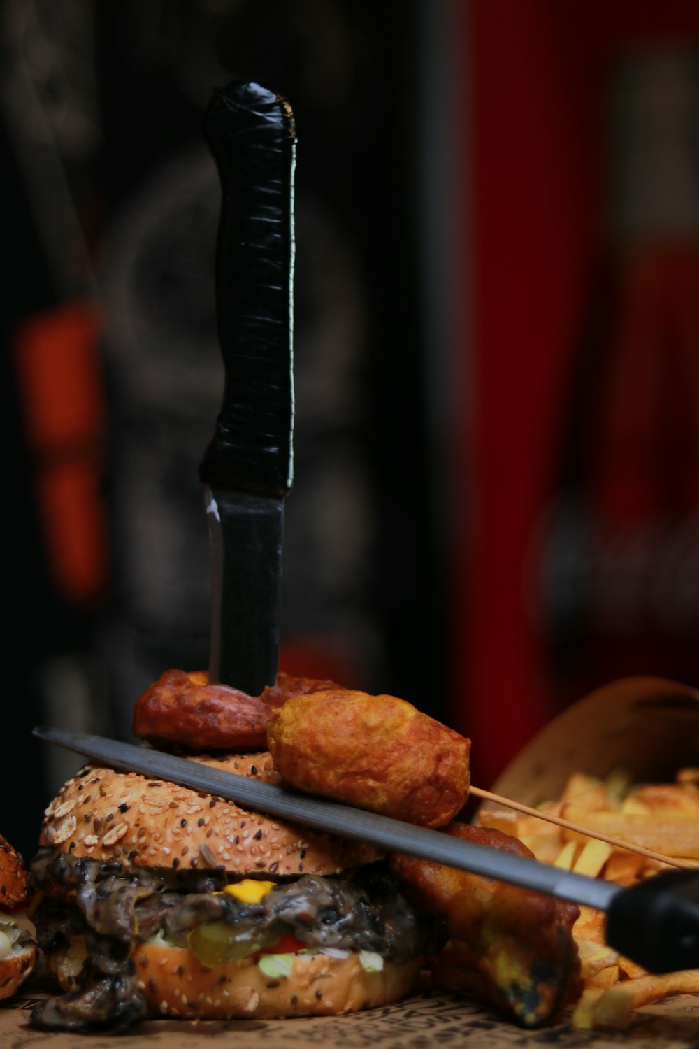 a close up of food on a table