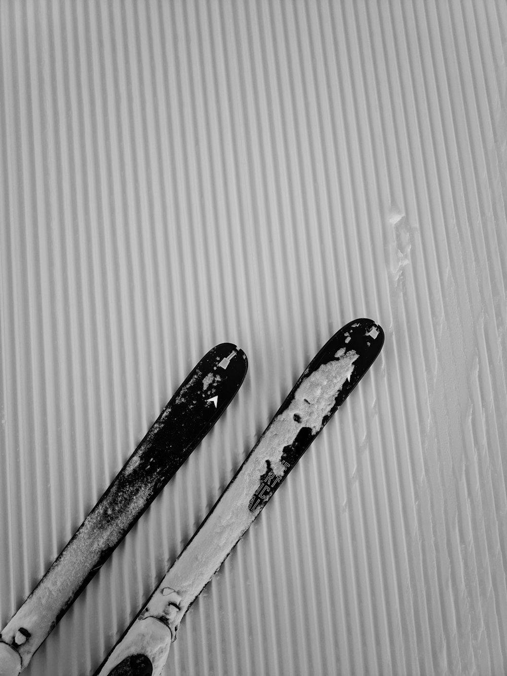 a pair of skis sitting on top of a table