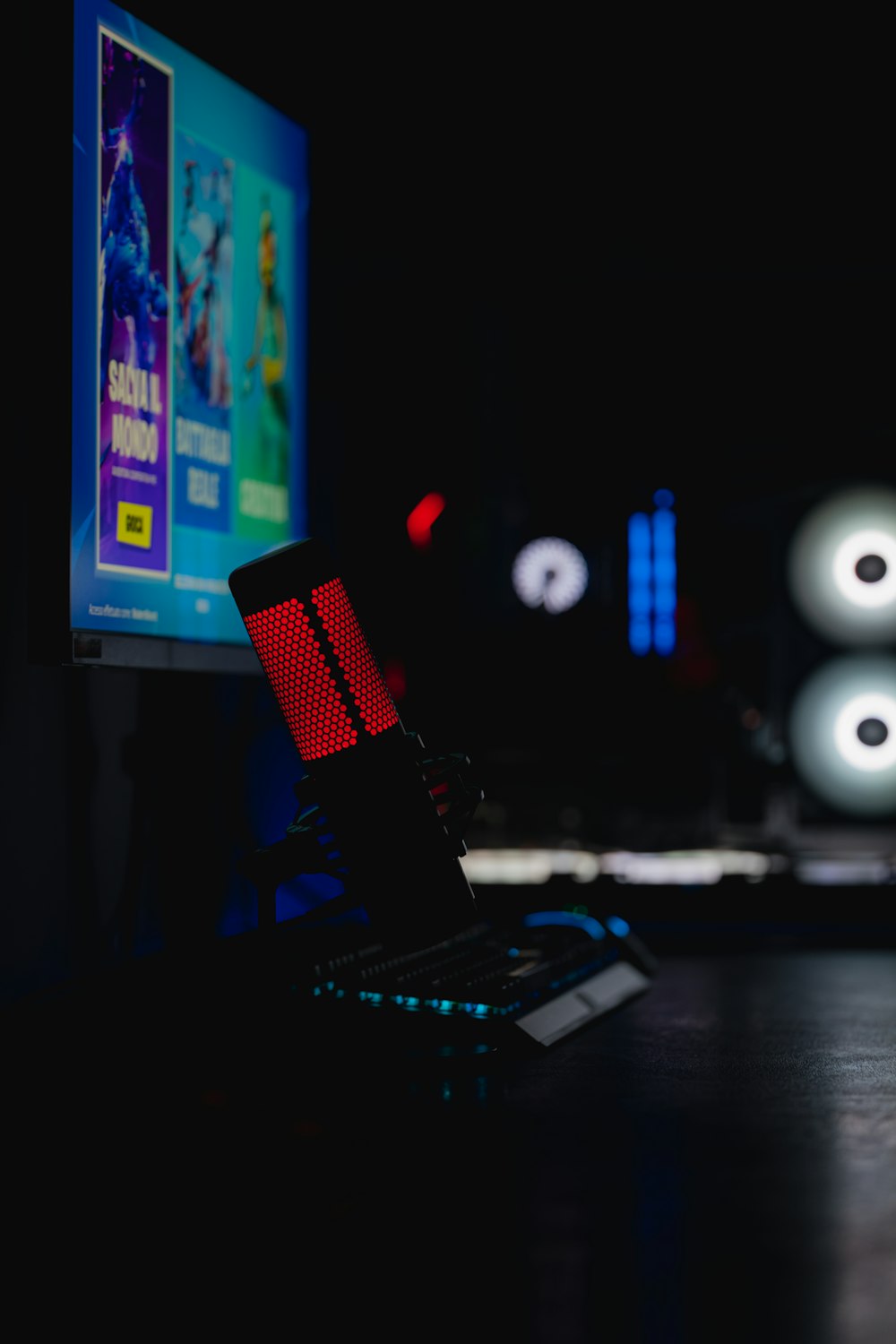 a computer monitor sitting on top of a desk