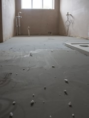 a room that has a lot of paint on the floor