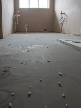 a room that has a lot of paint on the floor