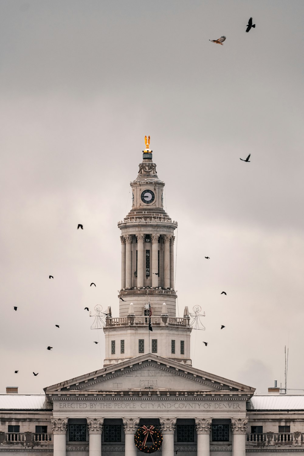 a large building with a clock tower on top of it