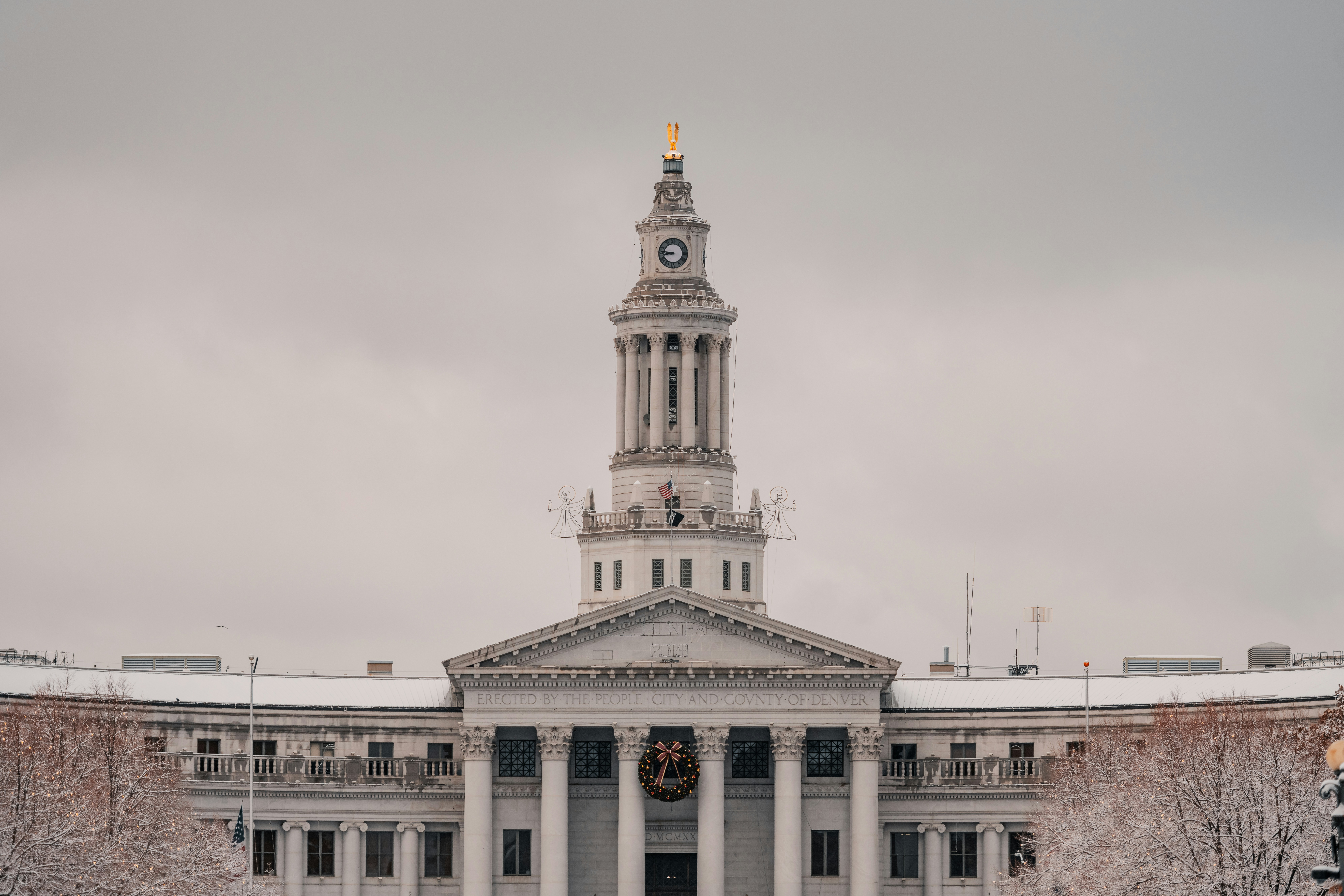 a large building with a clock tower on top of it