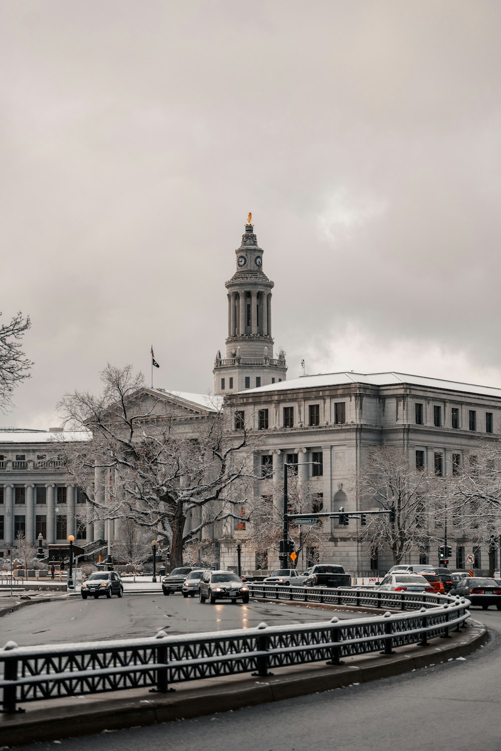 a large building with a clock tower on top of it