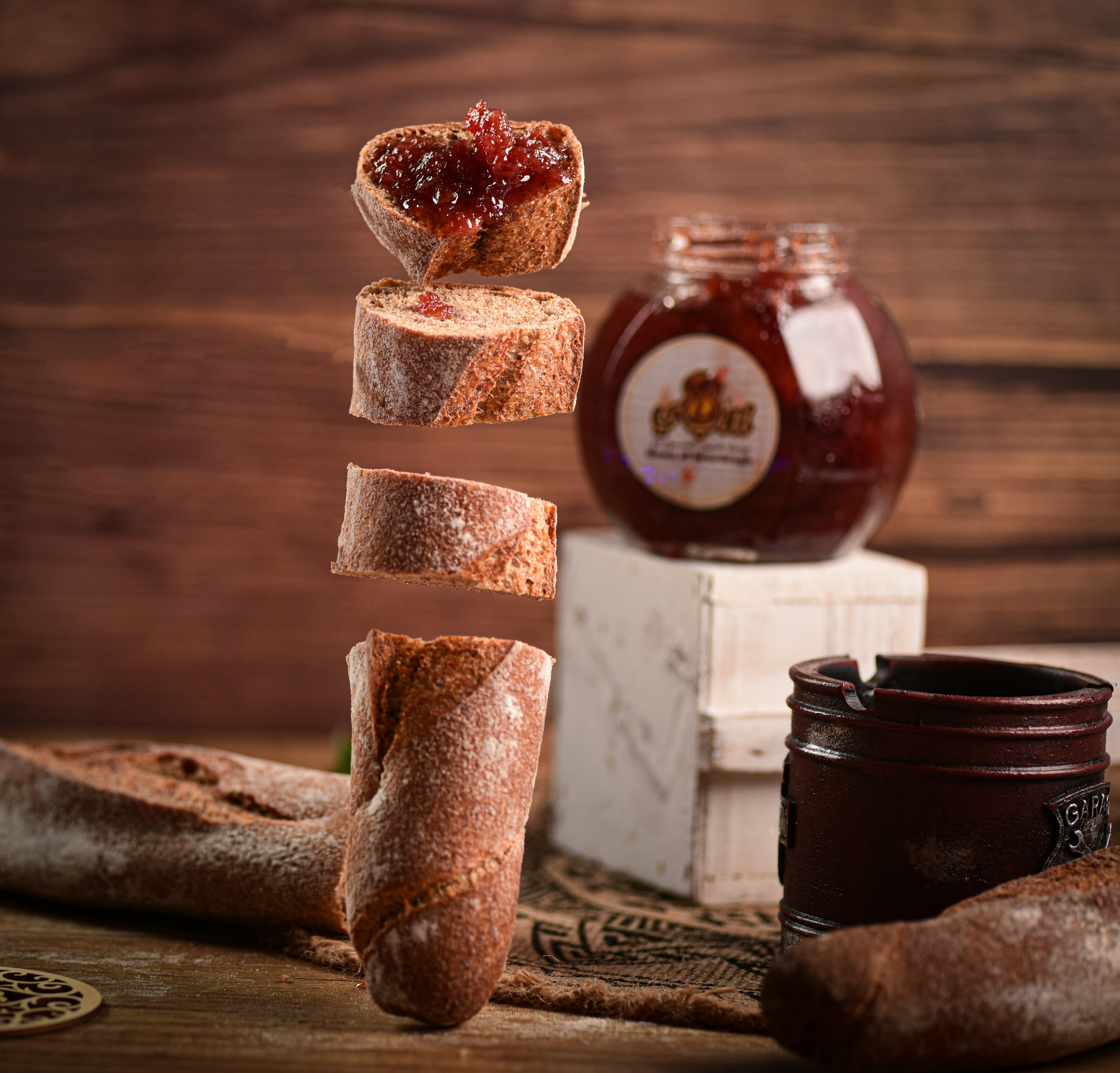 a piece of bread with jam on top of it