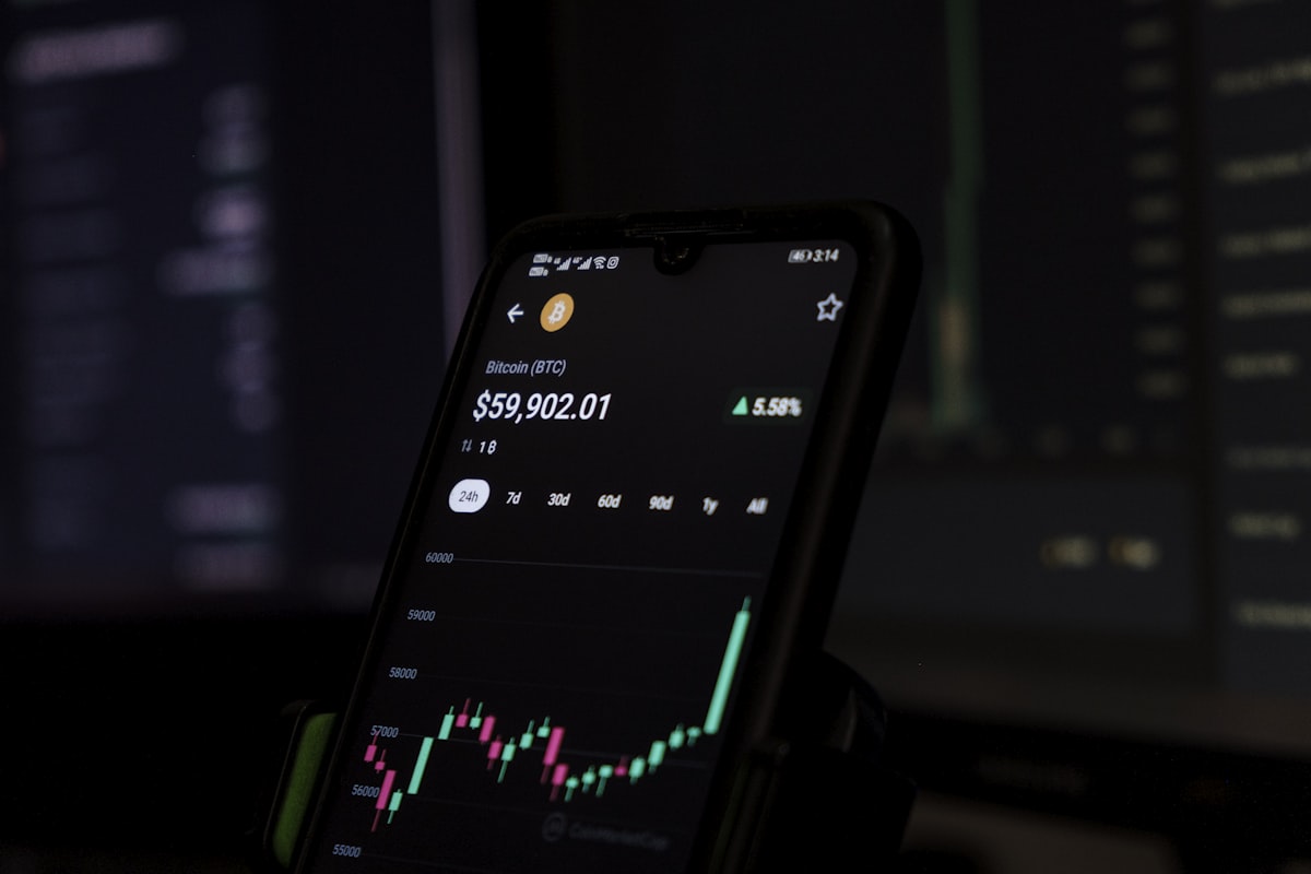 Mobile crypto futures trading chart on phone