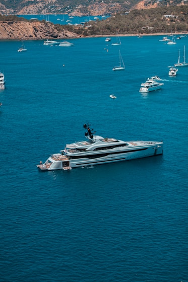 a large boat in the middle of a body of water