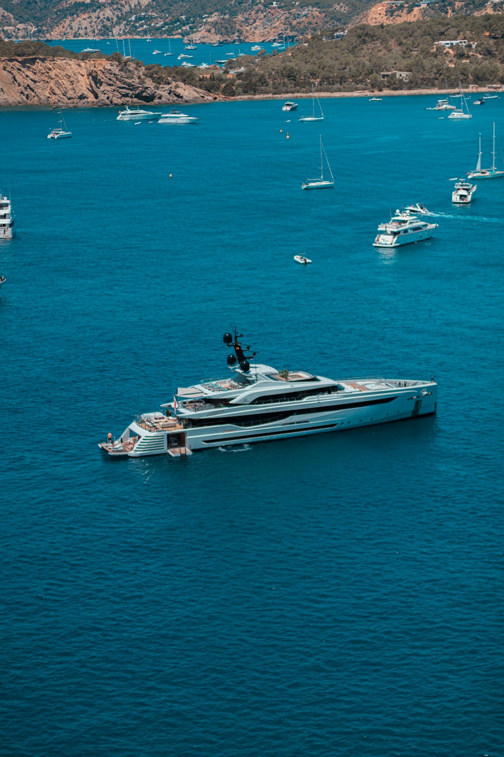 a large boat in the middle of a body of water