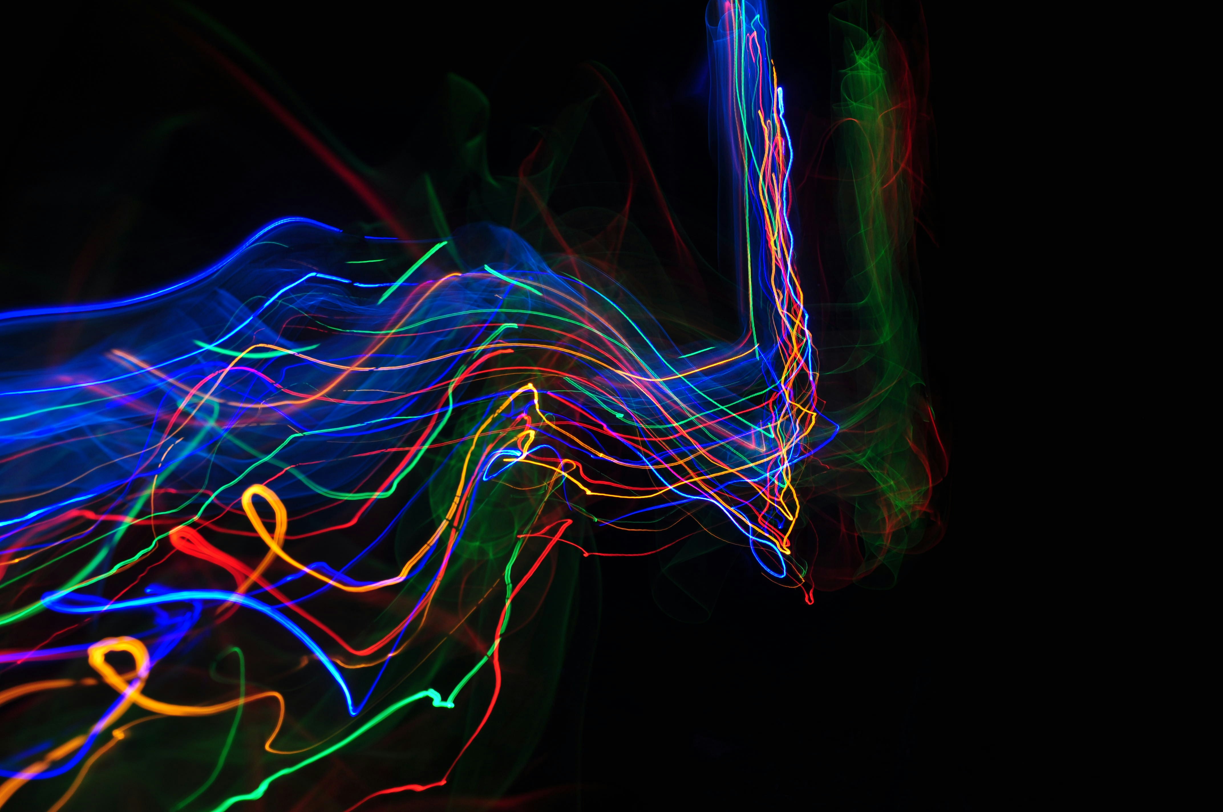 Swirling light trails