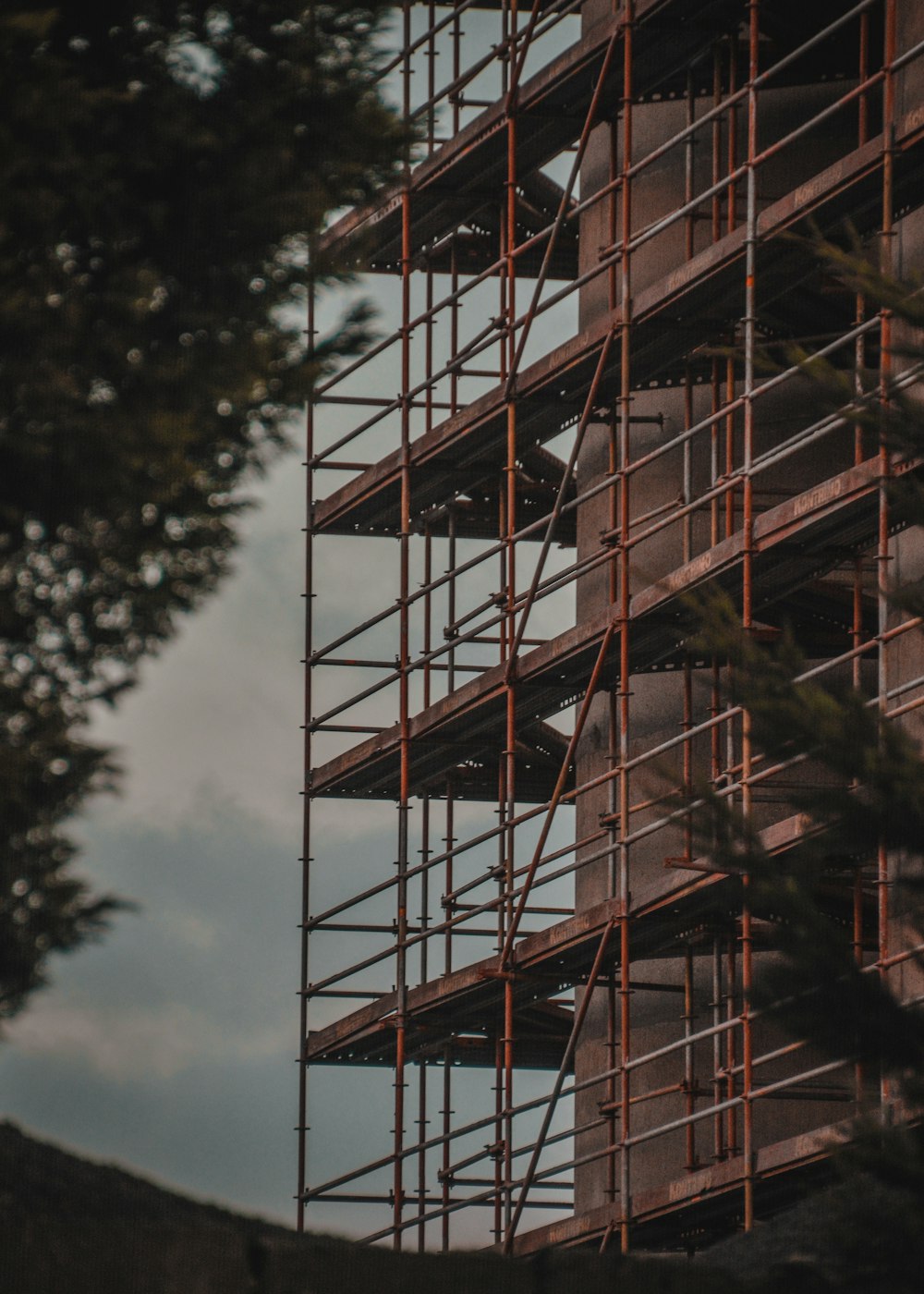 a building with scaffolding on the side of it