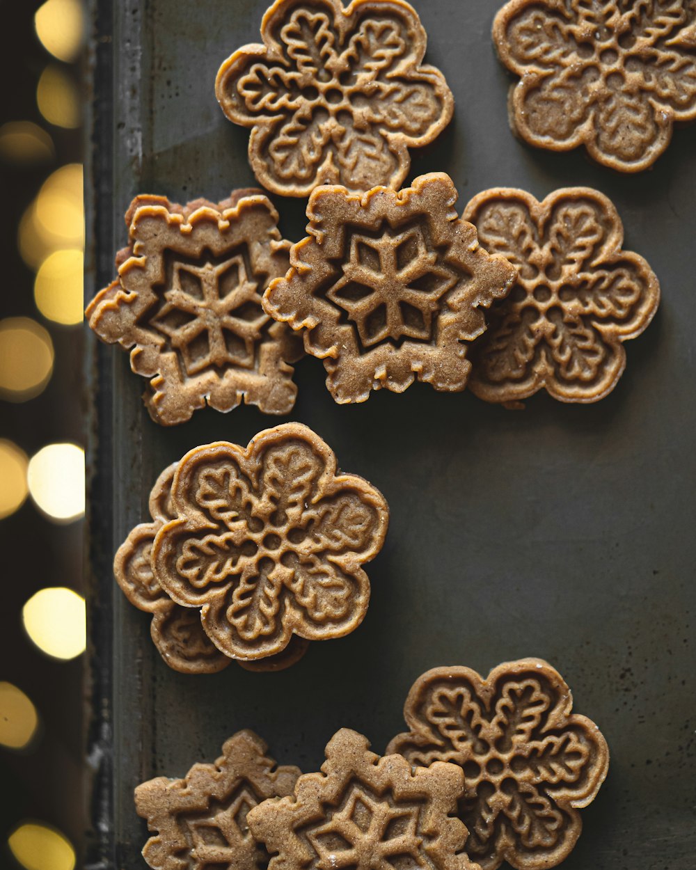 a close up of some cookies on a tray