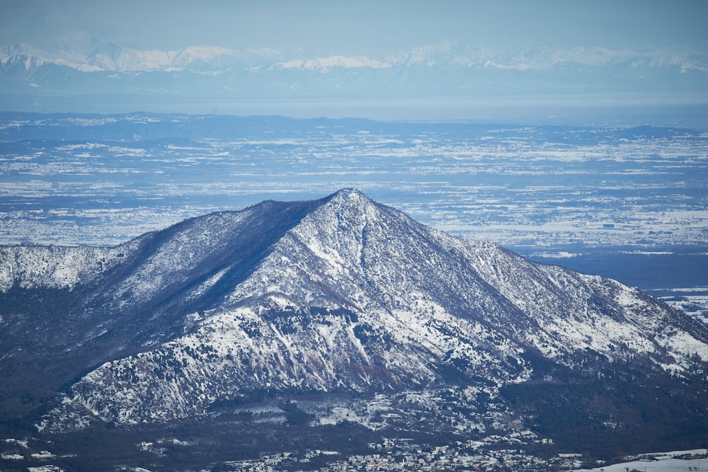 a snow covered mountain with a blue sky in the background