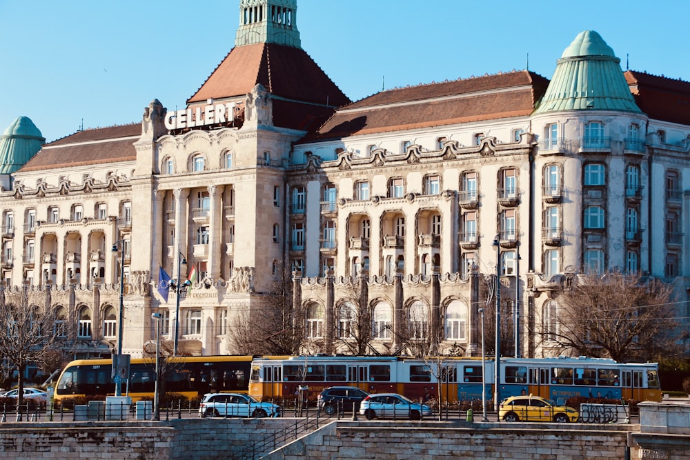 a large building with a clock on top of it