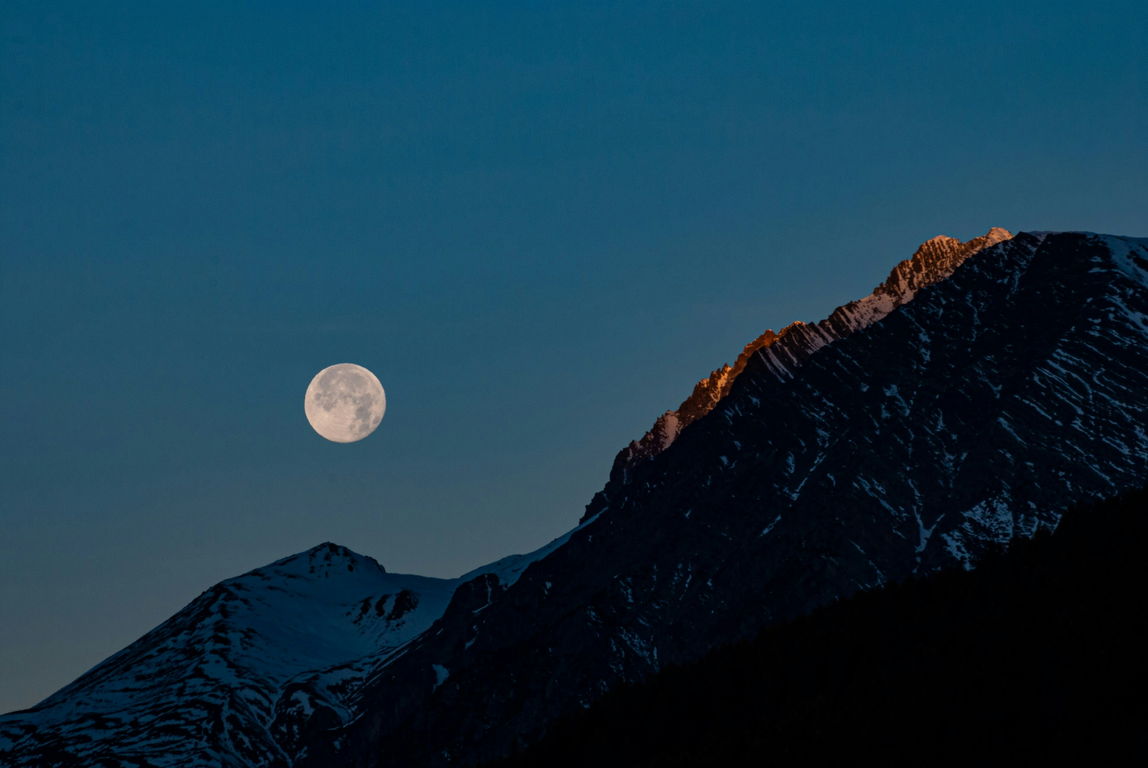 Moon and Mountains in Valtellina Sondrio