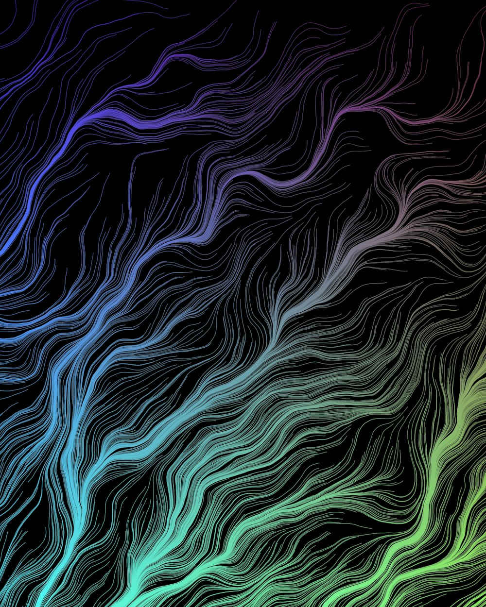 Un fond abstrait coloré avec des lignes ondulées
