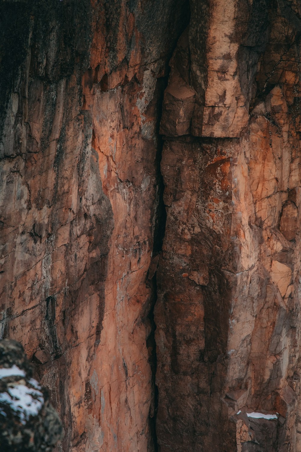 a couple of sheep standing on top of a rocky cliff