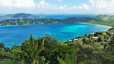 a view of a tropical island from a hill