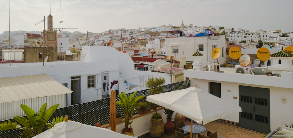 a view of a city from the roof of a building