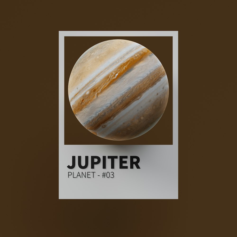 Ein Bild eines Planeten mit dem Namen Jupiter darauf