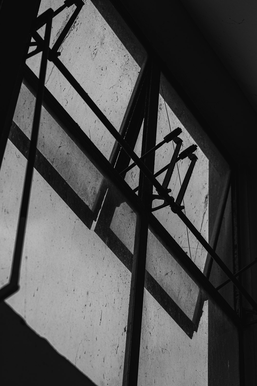 a black and white photo of a window