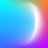A gradient background blending from blue to purple, with a smooth transition created by soft, blurred edges. The top left corner displays a greenish-blue hue while the bottom right corner shifts to bright orange. In the middle, a white crescent shape adds a gentle flair to the abstract design.
