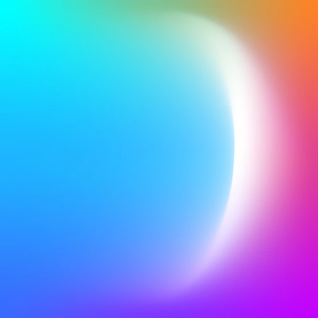 Abstract gradient background blending blue, purple, and turquoise hues with soft rounded corners.