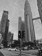 A vibrant cityscape showcasing urban mobility options.