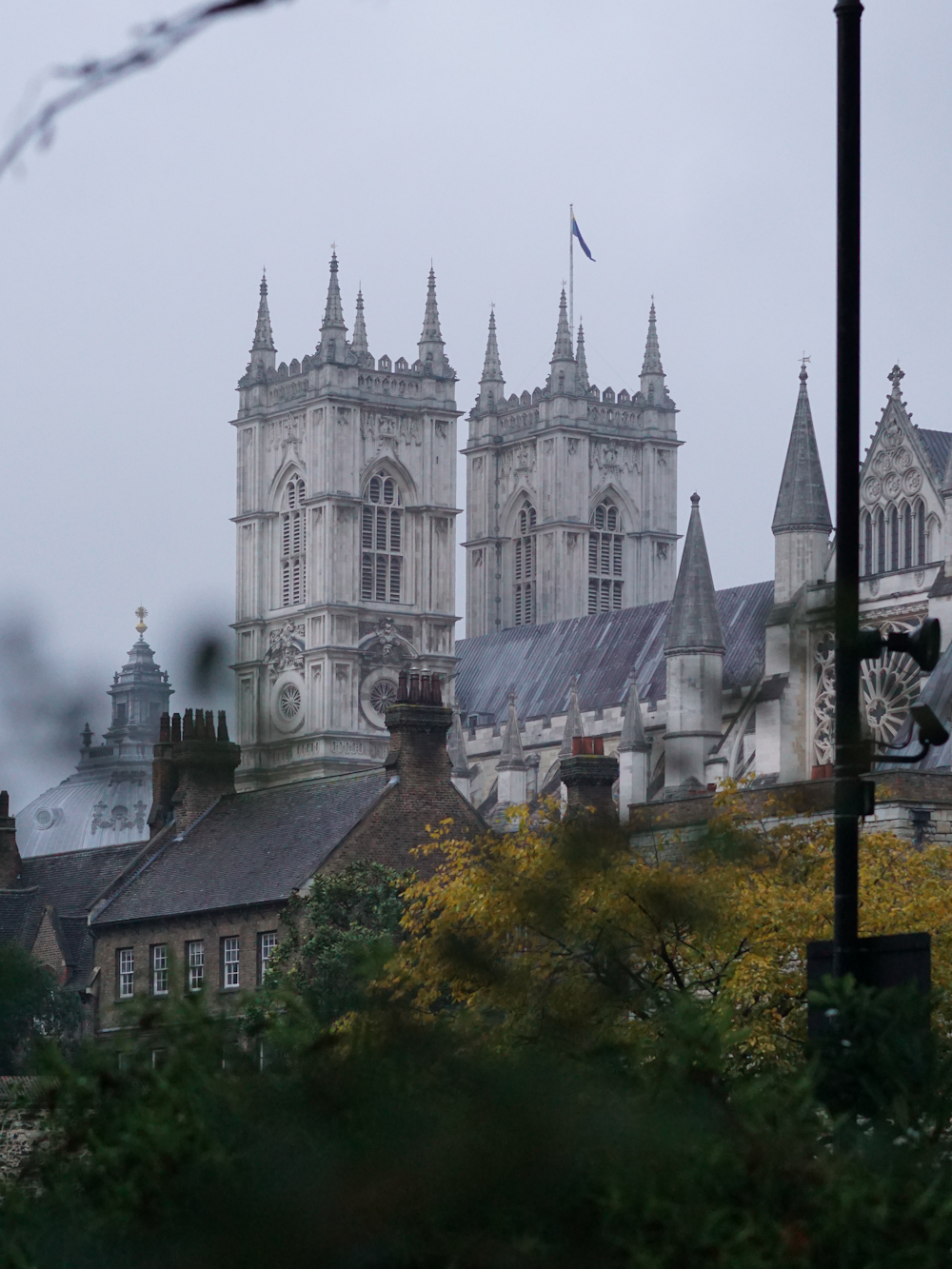 a view of a cathedral from across the street