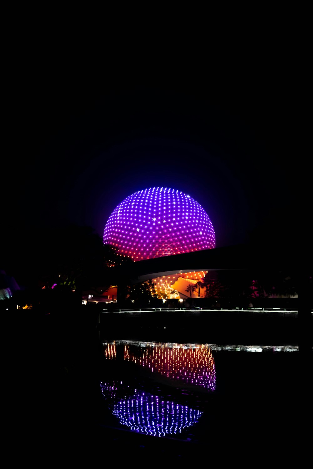 a large ball that is lit up in the dark