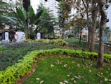 A beautifully landscaped park within a community.
