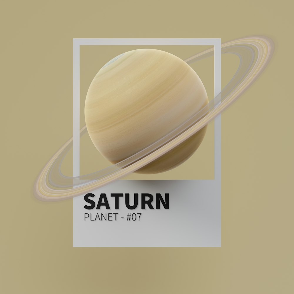 a saturn planet with the name saturn on it